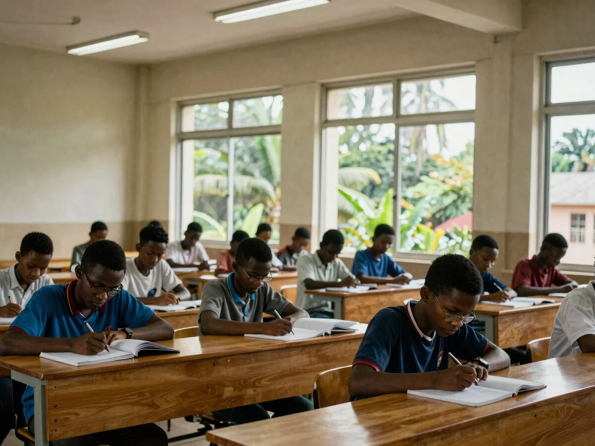 Documentary photograph of university students in a lecture room a